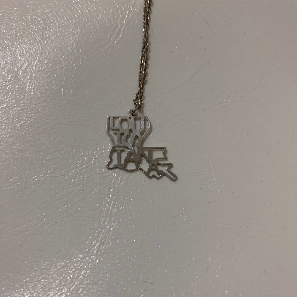 silver louisiana necklace